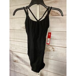Brand New Capezio Women's Size Small Black DB Strap Cami Leotard Dance